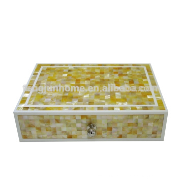 GM-ABX Hotel Amenity Zigzag Boîte d&#39;accessoires Golden Mother of Pearl